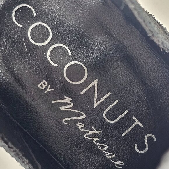 Coconuts By Matisse Side Cut Suede Heeled Booties Textured‎ Leather Black 8M - Picture 7 of 11